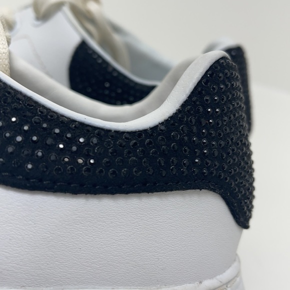 Sketchers Los Angeles street shoes white black rhinestones leather platform 8.5 - Picture 2 of 9